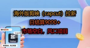 海外版剪映(capcut)拉新，日结算1k+，市场空白，风口项目-大齐资源站