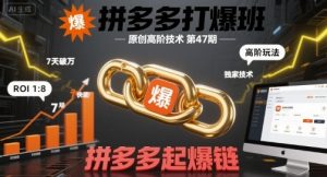 拼多多打爆班原创高阶技术第47期，拼多多起爆链-大齐资源站