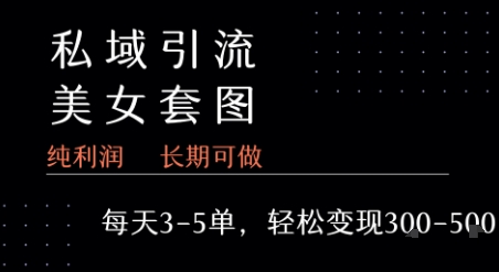 私域卖套图每天3-5单   每单利润99-2张+-大齐资源站