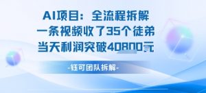 AI收徒变现闭环：一条视频收35人，日入1k+(附完整SOP)-大齐资源站