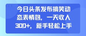 今日头条发布搞笑动态表情包，一天收入3张+，新手轻松上手-大齐资源站