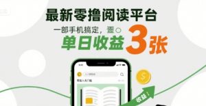 最新零撸阅读平台，一部手机搞定，单日收益3张，零投入无门槛，人人都能做【揭秘】-大齐资源站