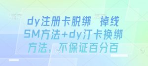 dy注册卡脱绑 掉线SM方法+dy汀卡换绑方法，不保证百分百-大齐资源站