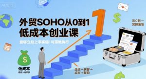 外贸SOHO从0到1低成本创业课，能够立刻上手实操与落地执行-大齐资源站