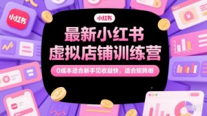 最新小红书虚拟店铺训练营，0成本适合新手见收益快，适合矩阵做-大齐资源站