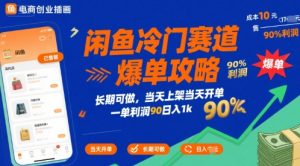 闲鱼冷门赛道爆单攻略，长期可做，当天上架当天开单，一单利润90% 利润，日入1k【揭秘】-大齐资源站