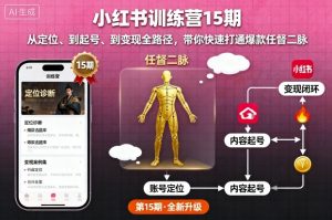 小红书训练营15期,从定位、到起号、到变现全路径,带你快速打通爆款任督二脉-大齐资源站
