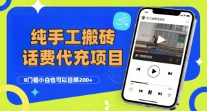 纯“手工搬砖”话费会员代充项目，零门槛小白也可以日入2张+，工作室可以复制扩大-大齐资源站