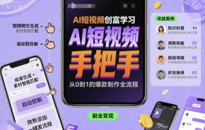 AI短视频创富学习，手把手教会你制作AI短视频-大齐资源站