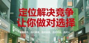 定位解决竞争，让你做对选择，复制成功，选对赛道，选对品类，选对平台，选对人-大齐资源站